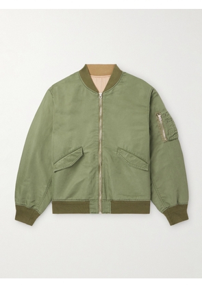 Remi Relief - Reversible Embroidered Satin-Twill and Twill Bomber Jacket - Men - Green - S