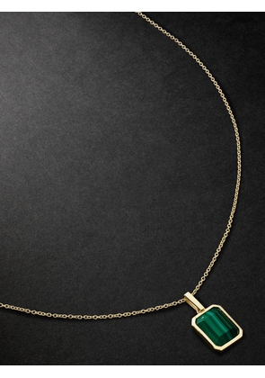 Mateo - Gold Malachite Necklace - Men - Green