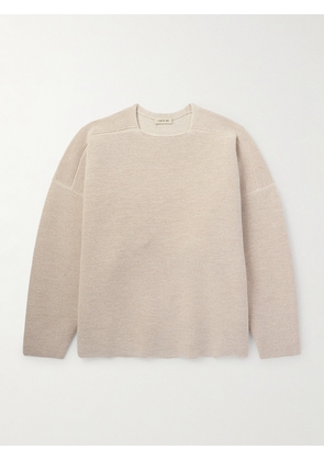 Fear of God - Logo-Appliquéd Ribbed Virgin Wool Sweater - Men - Neutrals - S