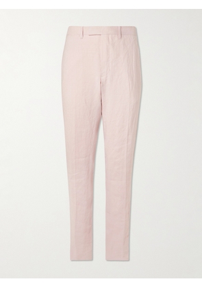 Mr P. - Phillip Slim-Fit Linen Suit Trousers - Men - Pink - 28