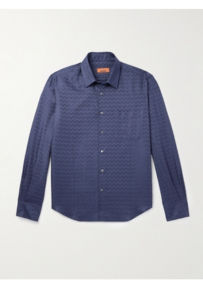 Missoni - Striped Cotton-Blend Jacquard Shirt - Men - Blue - IT 46