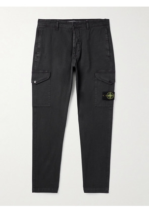 Stone Island - Tapered Logo-Appliquéd Cotton-Blend Cargo Trousers - Men - Gray - UK/US 28