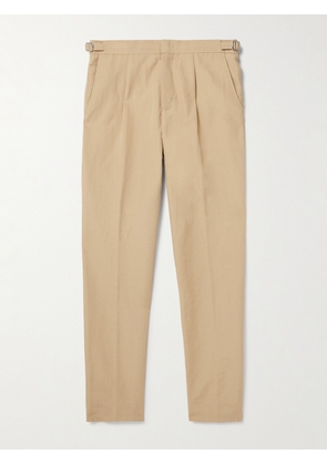 Orlebar Brown - Carsyn Tapered Pleated Linen and Cotton-Blend Trousers - Men - Neutrals - UK/US 28
