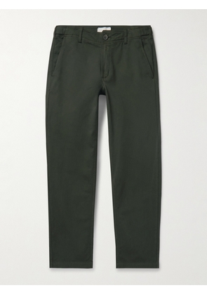 Mr P. - Samuel Straight-Leg Cotton-Blend Twill Trousers - Men - Green - 28