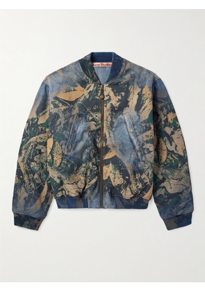 Acne Studios - Padded Printed Recycled-Denim Bomber Jacket - Men - Blue - IT 46