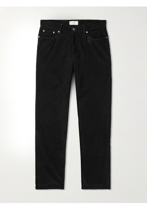 Mr P. - Samuel Straight-Leg Cotton-Blend Corduroy Trousers - Men - Black - 28