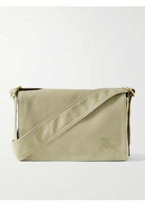 Burberry - Logo-Embroidered Gabardine Messenger Bag - Men - Green