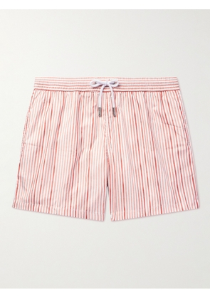 Thom Sweeney - Slim-Fit Mid-Length Striped Swim Shorts - Men - Orange - XS