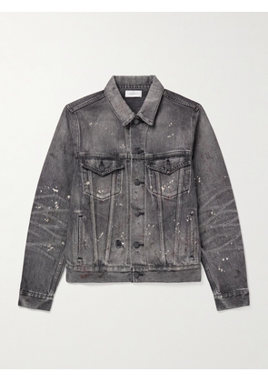 JOHN ELLIOTT - Thumper Type III Distressed Paint-Splattered Selvedge Denim Trucker Jacket - Men - Gray - S