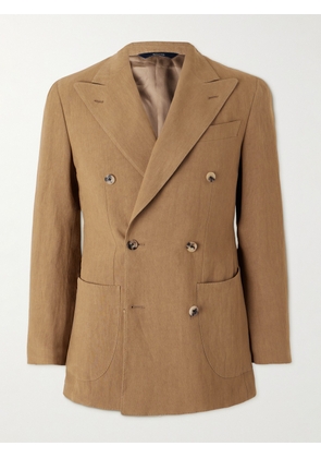 Thom Sweeney - Double-Breasted Silk Blazer - Men - Brown - IT 46