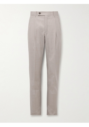 Slowear - Venezia 1951 Tapered Pleated Virgin Wool Trousers - Men - Neutrals - IT 44