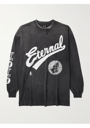 SAINT MXXXXXX - Fear of God Logo-Print Cotton-Jersey T-Shirt - Men - Black