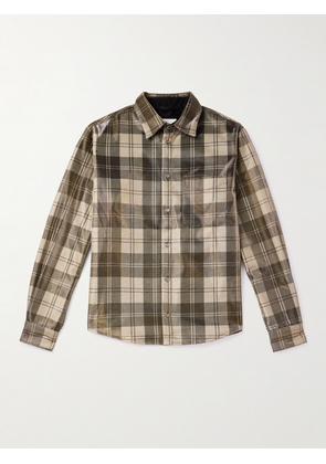 4SDESIGNS - Checked Shell-Lamé Overshirt - Men - Brown - S