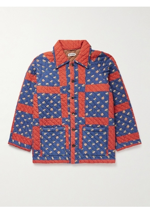 BODE - Sheepfold Quilted Padded Printed Cotton Jacket - Men - Blue - S