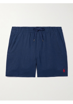 Polo Ralph Lauren - Prepster Straight-Leg Logo-Embroidered Linen Drawstring Shorts - Men - Blue - XS