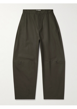 Amomento - Barrel-Leg Cotton-Poplin Trousers - Men - Green - M