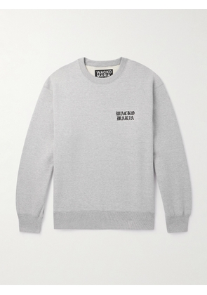 WACKO MARIA - Logo-Embroidered Cotton-Jersey Sweatshirt - Men - Gray - S