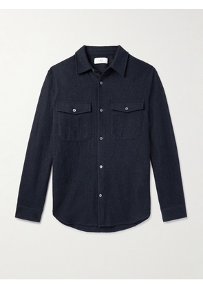 Mr P. - Brushed-Wool Shirt - Men - Blue - XS