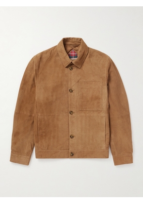 Baracuta - Perforated Suede Blouson Jacket - Men - Brown - UK/US 38