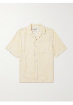 A Kind Of Guise - Gioia Convertible-Collar Embroidered Linen-Blend Shirt - Men - Yellow - S