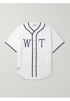WTAPS - League Appliquéd Cotton-Flannel Shirt - Men - White - S