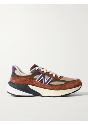 New Balance - 990v6 Leather-Trimmed Suede and Mesh Sneakers - Men - Brown - UK 6