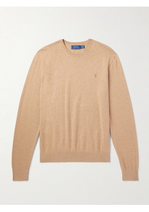 Polo Ralph Lauren - Logo-Embroidered Cotton and Cashmere-Blend Sweater - Men - Neutrals - XS
