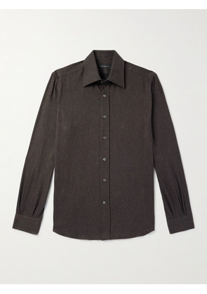 Thom Sweeney - Cotton-Flannel Shirt - Men - Brown - UK/US 15.5