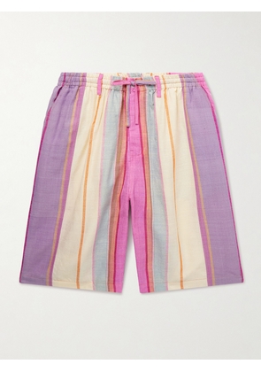 Kardo - Milo Straight-Leg Striped Silk Drawstring Shorts - Men - Pink - S