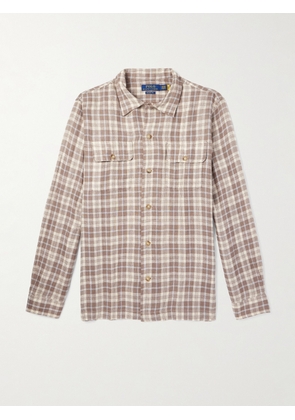 Polo Ralph Lauren - Checked Linen Shirt - Men - Brown - S