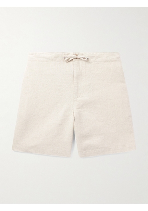 Mr P. - Straight-Leg Linen and Cotton-Blend Drawstring Shorts - Men - Neutrals - 28