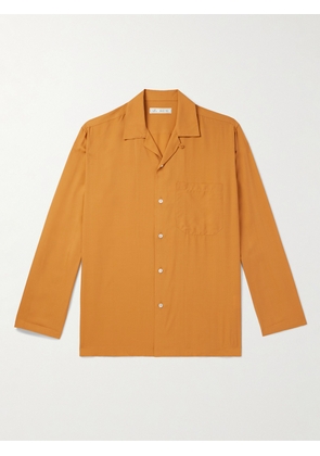 UMIT BENAN - Convertible-Collar Silk-Twill Shirt - Men - Yellow - IT 46