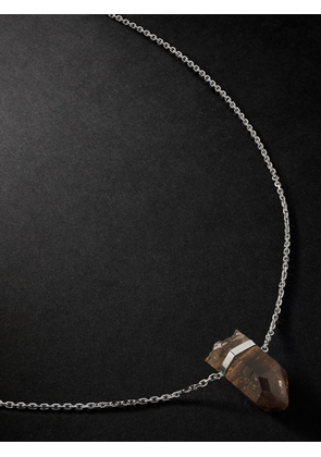 JIA JIA - Bar White Gold Smoky Quartz Necklace - Men - Silver