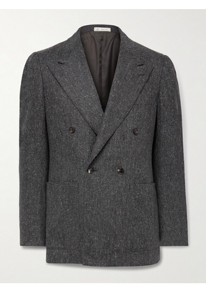 UMIT BENAN - Double-Breasted Wool and Cashmere-Blend Blazer - Men - Gray - IT 48