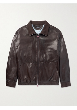 Kiton - Leather Blouson Jacket - Men - Brown - IT 46