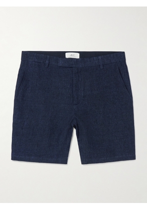 Mr P. - Straight-Leg Linen-Chambray Bermuda Shorts - Men - Blue - 28