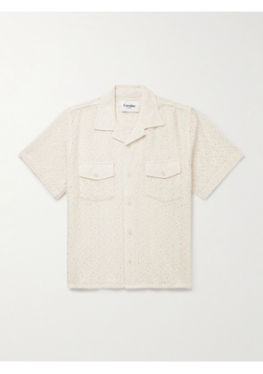 Corridor - Camp-Collar Cotton and Nylon-Blend Lace Shirt - Men - Neutrals - S