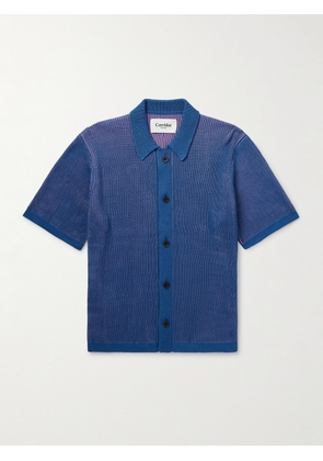 Corridor - Plated Ribbed Cotton Shirt - Men - Blue - S