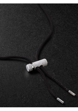 OUIE - Toggle 14-Karat White Gold, Silk Cord and Diamond Necklace and Bracelet - Men - Black