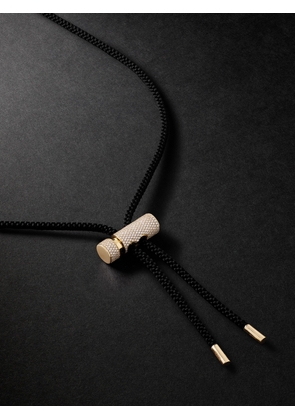OUIE - Toggle 14-Karat Gold, Silk Cord and Diamond Necklace and Bracelet - Men - Black