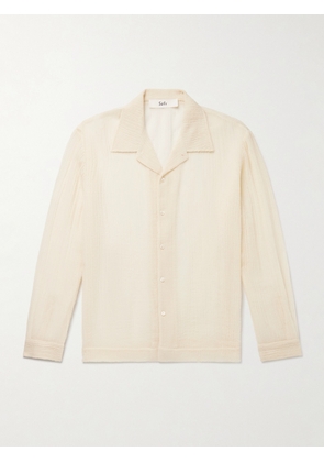 SÉFR - Jagou Camp-Collar Open-Knit Merino Wool-Gauze Shirt - Men - Neutrals - S