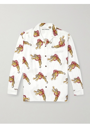 WACKO MARIA - Tim Lehi Convertible-Collar Printed Matte-Satin Shirt - Men - White - S