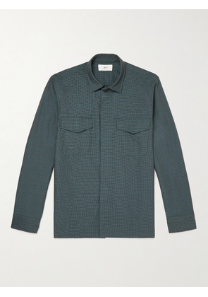 Mr P. - Puppytooth Virgin Wool and Cotton-Blend Overshirt - Men - Blue - XS