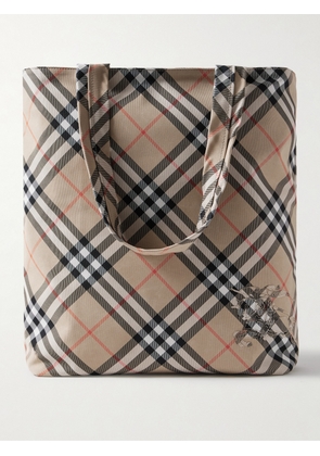 Burberry - Logo-Appliquéd Checked Twill Tote Bag - Men - Brown