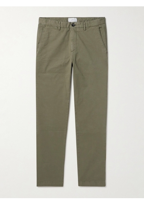 Mr P. - Samuel Straight-Leg Cotton-Blend Twill Chinos - Men - Green - 28