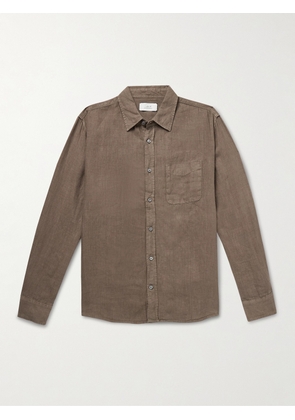 Mr P. - Garment-Dyed Linen Shirt - Men - Brown - XS