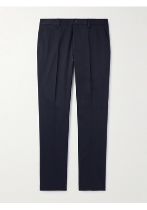 ETRO - Tapered Cotton-Blend Twill Trousers - Men - Blue - IT 46
