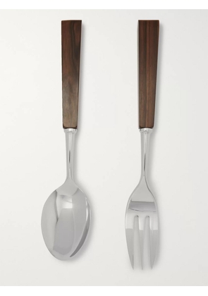 Lorenzi Milano - Stainless Steel and Wood Table Serving Set - Men - Silver