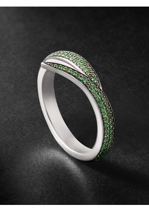 SHAUN LEANE - Interlocking 18-Karat White Gold Tsavorite Ring - Men - Green - 55