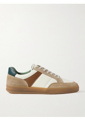 Mr P. - Colour-Block Suede and Leather Sneakers - Men - Neutrals - UK 7